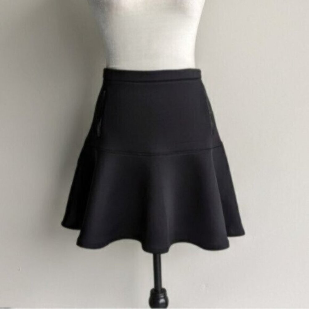 Club Monaco Black A-Line Flared Skirt